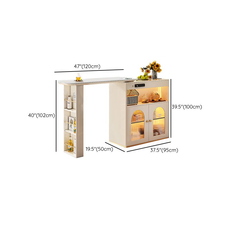 Contemporary Pub Table White Bistro Bar Height Cocktail Table