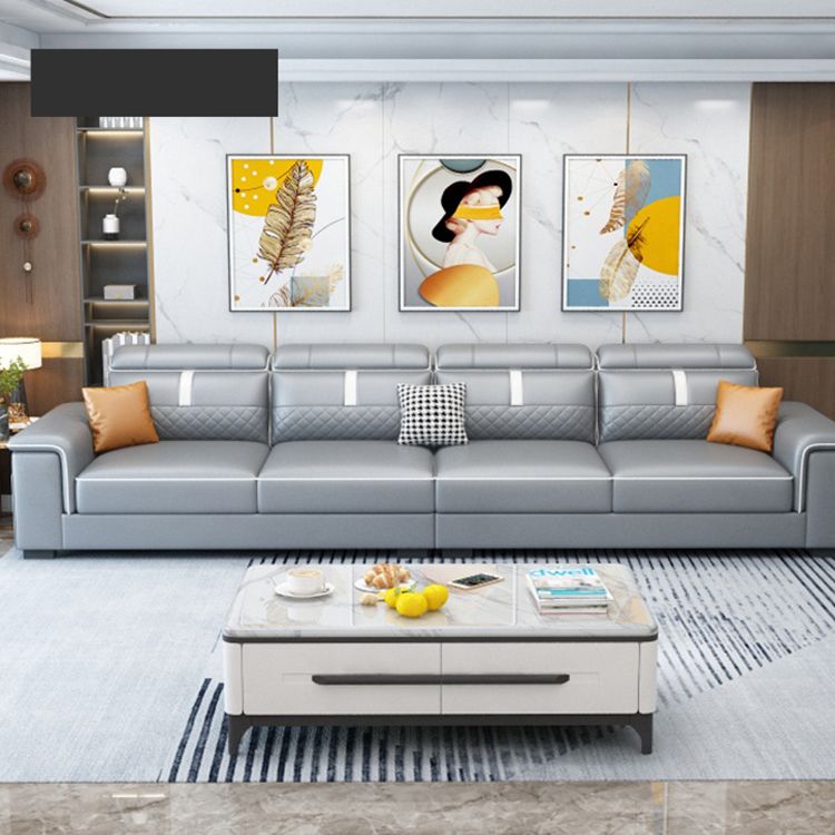 ピロートップアームソファ35.43 "高フェイクレザーソファステイン耐性