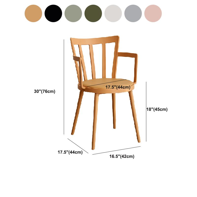 Modern Dining Chairs Arm Dining Chair with Plastic Legs for Kitchen