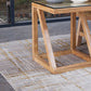 Contemporary Solid Wood Frame Square Living Room Accent Side Table