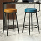 Taburete de barra de barra industrial taburete de barra redonda para cocina con patas de metal