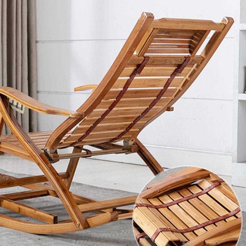 Chaise de culbuteur moderne brune bois chaise à bascule inclinable avec tufted