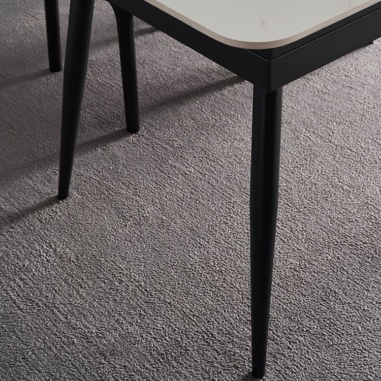 Modern Stone and Steel Dinette Set 1/4/5/7 Pieces Indoor Dining Table Set