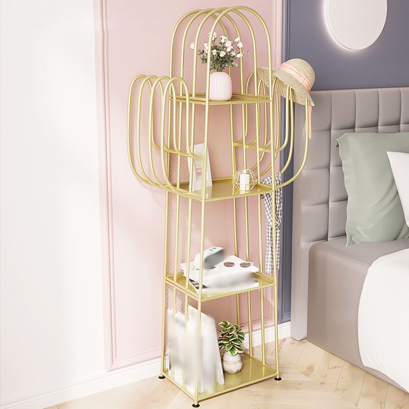 59" H Metal Nightstand Glam Iron 4-Shelf Open Storage Night Table Clearhalo 'Bedroom Furniture' 'furn' 'furn_night_stand' 'Furniture' 'night_stand' 'Nightstands' 1200x1200_17a62813-9a18-4577-8dc9-885c08c85be2