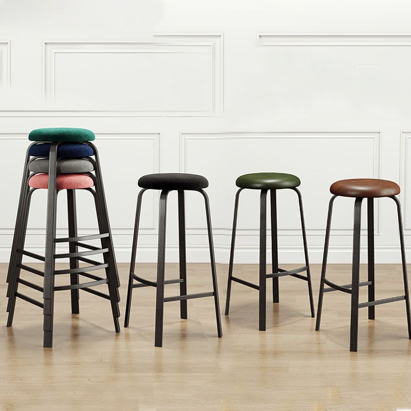 Modern Stackable Footrest Barstool Matte Finish Upholstered Home Stool Clearhalo 'Bar Furniture' 'Bar Stools' 'bar_stools' 'furn' 'furn_bar_stools' 'Furniture' 'furniture_bar_stools' 'Kitchen & Dining Furniture' 1200x1200_17a65d09-fa8f-4f2e-a44b-1d98a558a41a