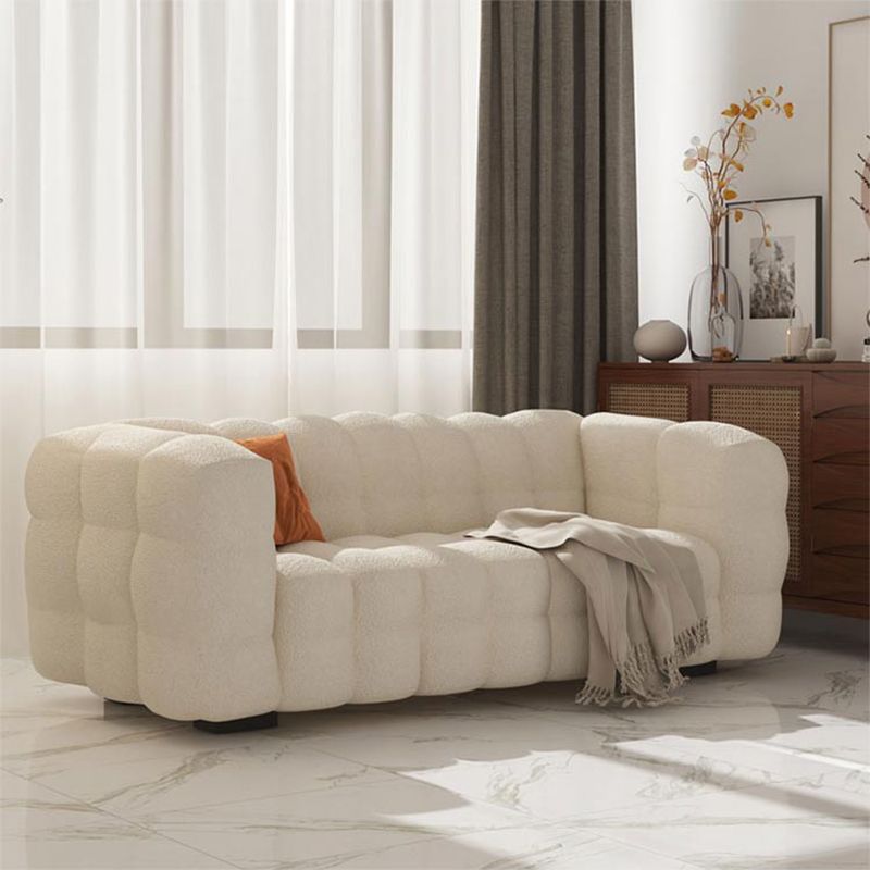 Oreiller cousu canapé arrière du bras de smoking contemporain laine blanche - 39,37 "D