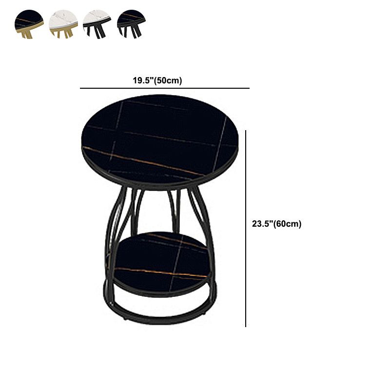 Minimalist Slate Side End Table Double Tier Frame Side End Table