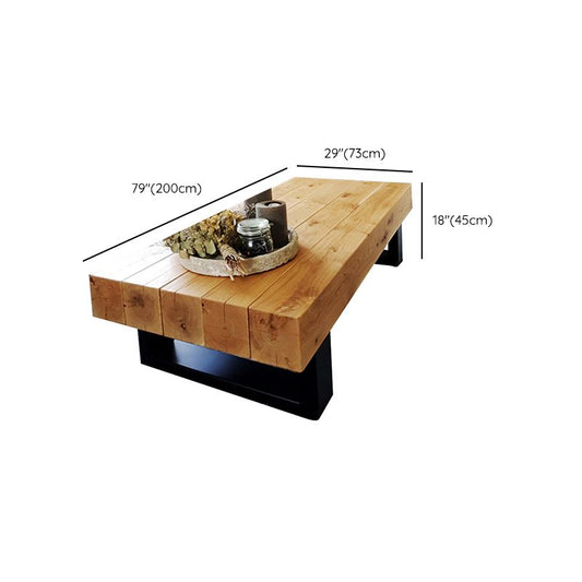 ソリッドウッドコーヒーテーブル悲惨な長方形のシングルコーヒーテーブルなし
