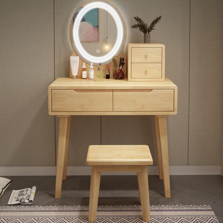 Scandinavian Wooden Make-up Vanity With Drawer in Brown for Bedroom Clearhalo 'Bedroom Furniture' 'furn' 'furn_makeup_vanities' 'Furniture' 'Makeup Vanities' 'makeup_vanities' 1200x1200_17a9802e-94e9-4dbb-a04f-52c4f32e28c9