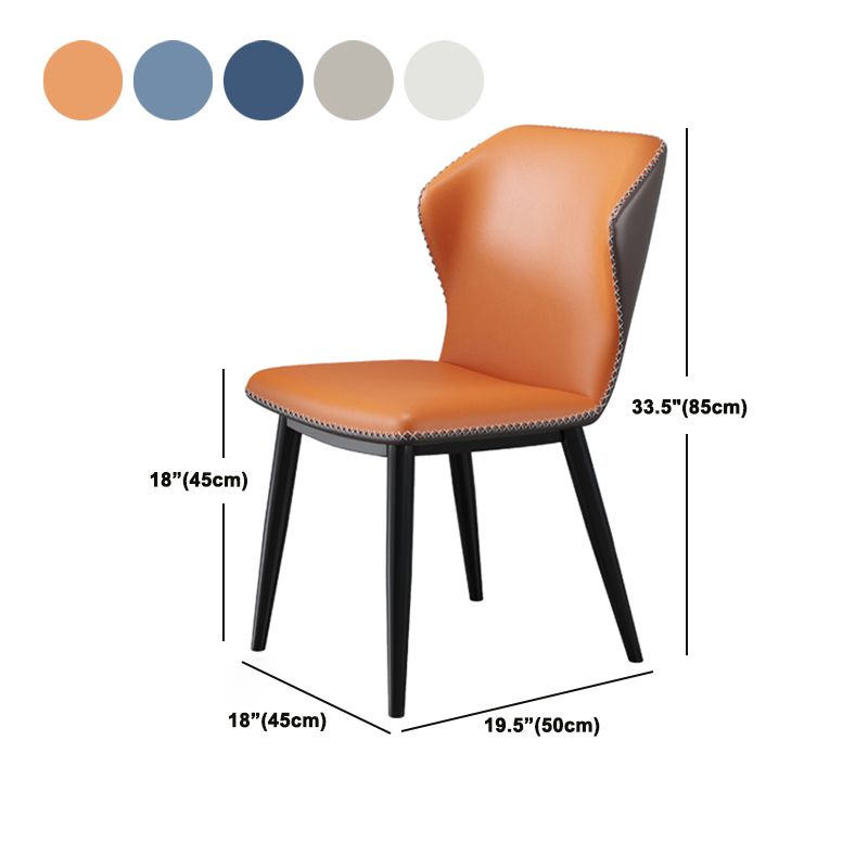 Industrial Metal Dining Room Chair Faux Leather Dining Chair for Restaurant Use