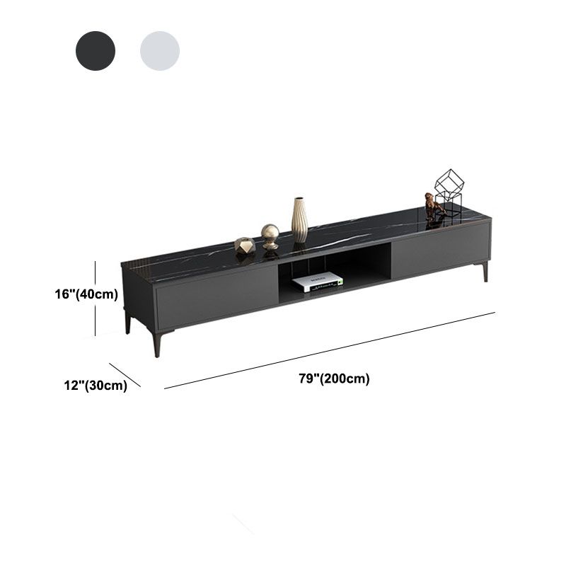 15.75-Inch High Modern TV Stand 2 Doors Open Storage TV Console Clearhalo 'furn' 'furn_tv_stands_entertainment_centers' 'Furniture' 'Living Room Furniture' 'TV Stands & Entertainment Centers' 'TV Stands & Media Storage Furniture' 'tv_stands_entertainment_centers' 1200x1200_17aad3e4-3f37-47e5-9946-ddafec8df9f9