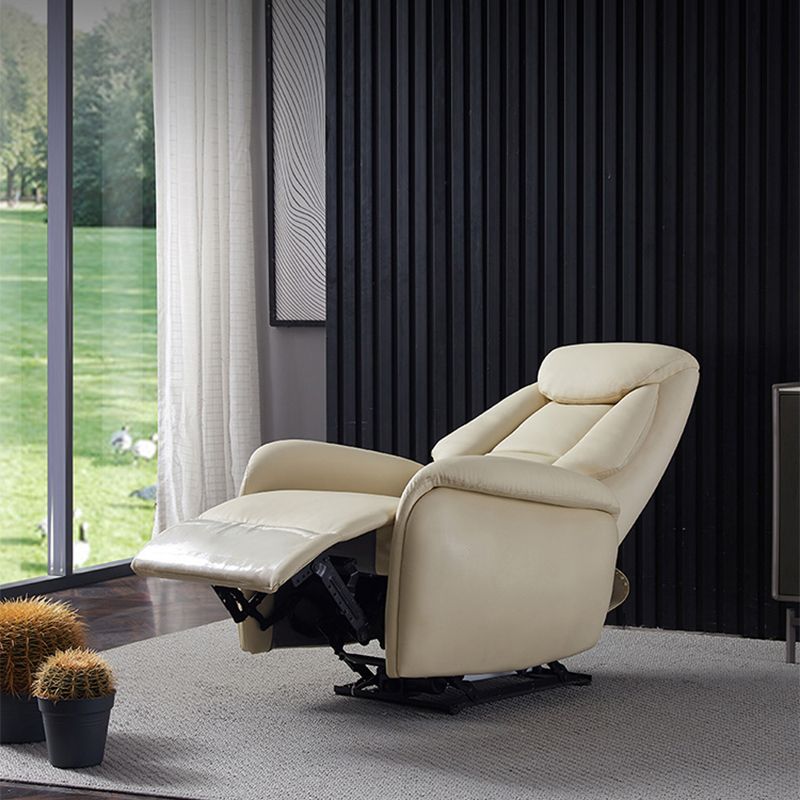 Glam Genuine Leather Recliner Chair Solid Color Standard Recliner