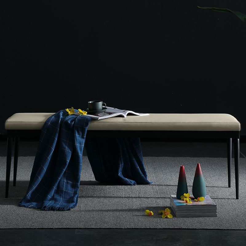 Upholstery Included Dining Bench, 18"H Bench with Black Metal Legs Clearhalo 'Benches' 'Chairs & Seating' 'furn' 'furn_benches' 'Furniture' 'Living Room Furniture' 1200x1200_17ac0450-8ab6-45c1-bb69-24a8e4a07e7b