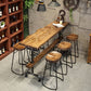 Wood Top Bar-height Table Black and Metal Legs Bar Table for Living Room Clearhalo 'Bar Furniture' 'Bar Tables' 'bar_tables' 'furn' 'furn_bar_tables' 'Furniture' 'Kitchen & Dining Furniture' 1200x1200_17ad6d39-c263-4bd7-838b-3710ef1c78ba