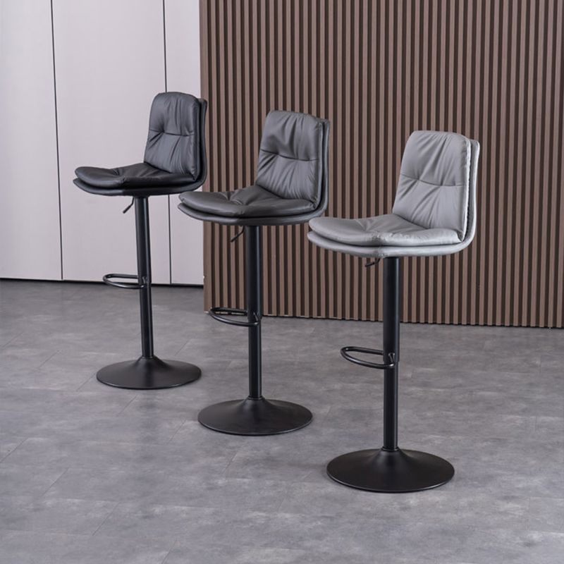 Contemporary Liftable Bar-stool PU Leather Bar Stool with Metal Legs Clearhalo 'Bar Furniture' 'Bar Stools' 'bar_stools' 'furn' 'furn_bar_stools' 'Furniture' 'furniture_bar_stools' 'Kitchen & Dining Furniture' 1200x1200_17adb019-2ead-40ed-90d4-6bba309349d0