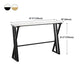 White Marble Bar Table with Rectangle Table Top Trestle Table - 41.3" H Clearhalo 'Bar Furniture' 'Bar Tables' 'bar_tables' 'furn' 'furn_bar_tables' 'Furniture' 'furniture_bar_tables' 'Kitchen & Dining Furniture' 'kitchen&dining_furn' 'kitchen' 1200x1200_17adedf2-f8e5-47bf-8e0c-2a2a719734aa