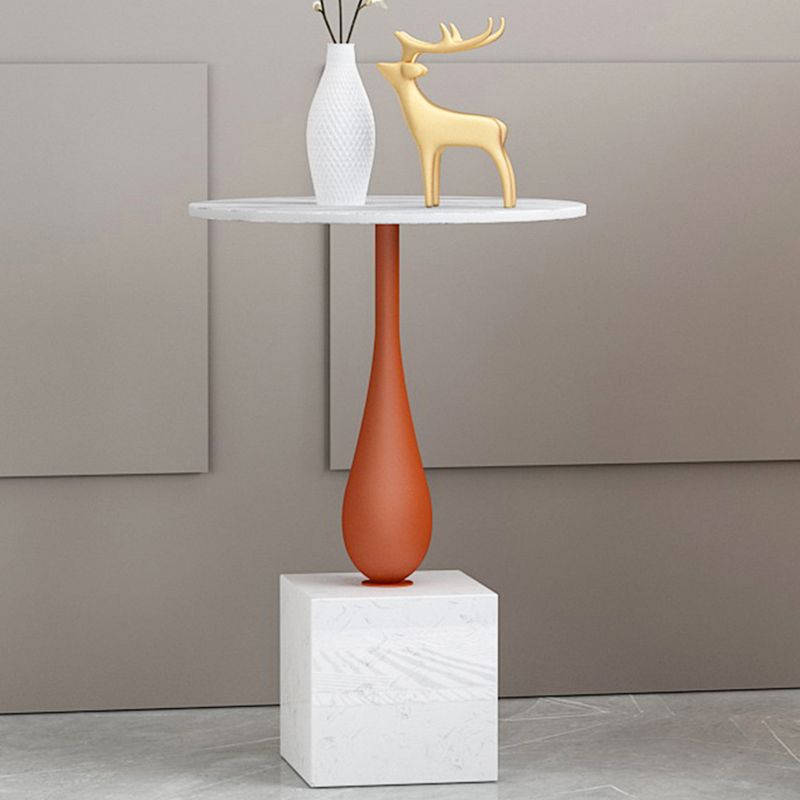 Modern 13.77" Wide End Table Round Stone Top Pedestal Side Table Clearhalo 'Coffee & Accent Tables' 'End & Side Tables' 'end_side_tables' 'furn' 'furn_end_side_tables' 'Furniture' 'Living Room Furniture' 1200x1200_17ae074a-7af3-45b6-8cf0-8298eeaaf9b2