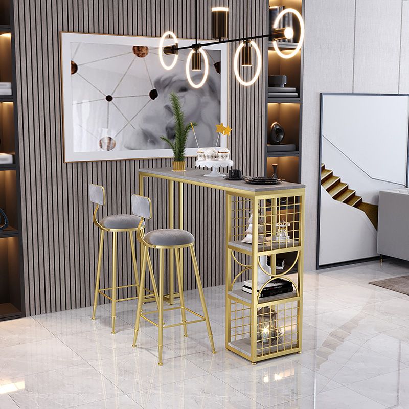 Eigentijdse dubbele pedestal patio balk tafel indoor stenen bistro bars tafel met opslag