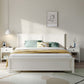 Rectangular Solid Color Panel Bed Scandinavian Standard Bed with Headboard