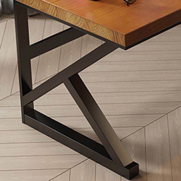 Tavolo da laptop rettangolare rettangolare da scrivania in legno massiccio contemporaneo