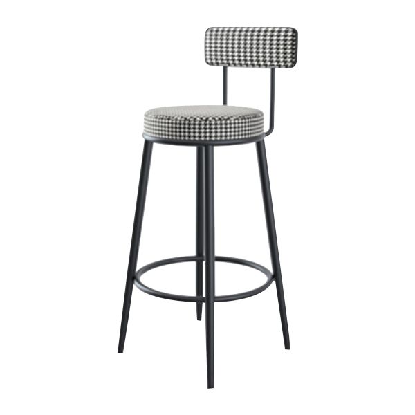 Modern Armless Backrest Counter Stool Iron Kitchen Bar Stool with Velvet Cushion Clearhalo 'Bar Furniture' 'Bar Stools' 'bar_stools' 'furn' 'furn_bar_stools' 'Furniture' 'furniture_bar_stools' 'Kitchen & Dining Furniture' 1200x1200_17b2031d-d629-417f-9d95-640ee7c374a0