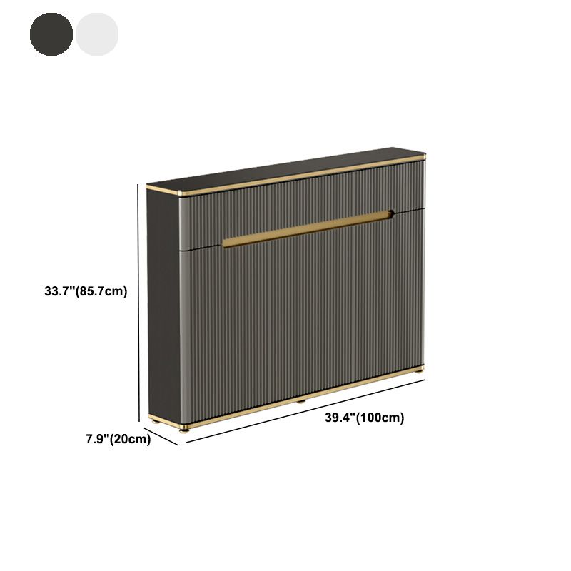 Glam Dark Gray Credenza Sintered Stone Top Sideboard Cabinet for Dining Room Clearhalo 'buffet_sideboard' 'Buffets & Sideboards' 'furn' 'furn_buffet_sideboard' 'Furniture' 'Kitchen & Dining Furniture' 1200x1200_17b262eb-dd9f-4135-9575-a9e5f85dbba2