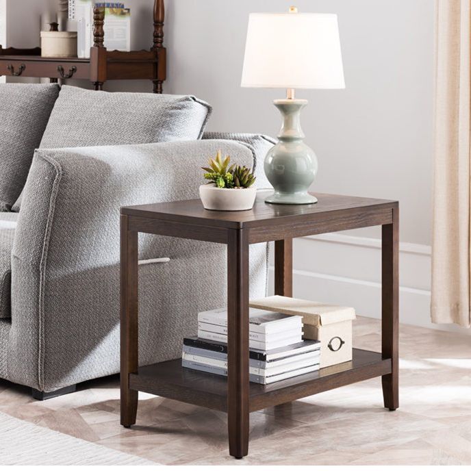 Ashwood Double Tier End Table Contemporary Rectangular Side Table for Living Room Clearhalo 'Coffee & Accent Tables' 'End & Side Tables' 'end_side_table' 'end_side_tables' 'furn' 'furn_end_side_tables' 'Furniture' 'furniture_end_side_table' 'Living Room Furniture' 1200x1200_17b2ed93-6fbe-4e3d-bae3-33a74f10d6d4
