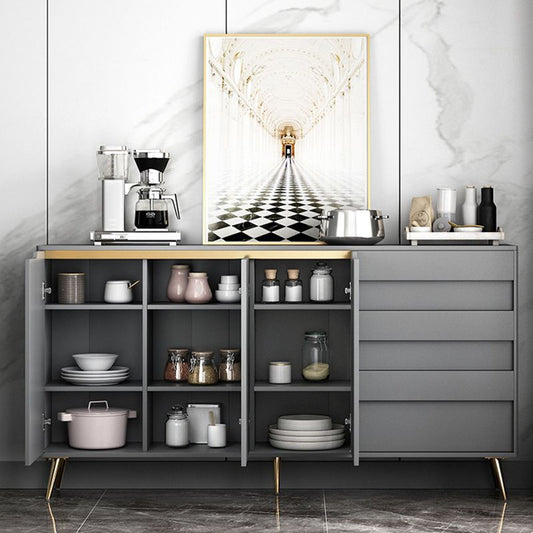 Moderno legno ingegnerizzato da 33,4 "h buffet a buffet a 3 cassetti a 3-cassetto server buffet