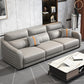 Modernism Genuine Leather Sectional Sloped Arm Sectional in Grey