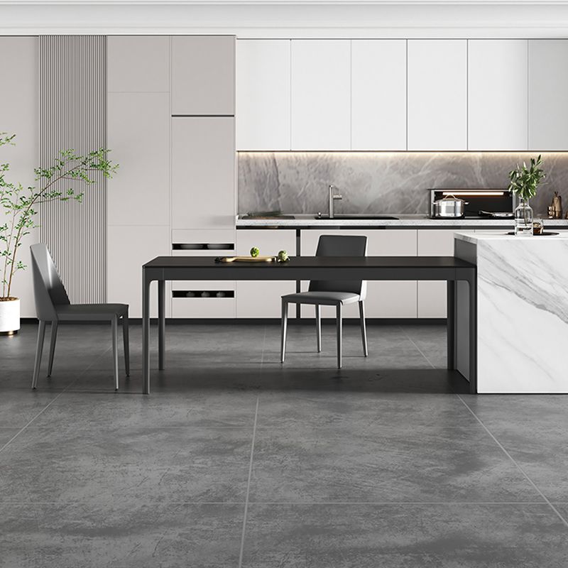 Modern Black Dining Table Rectangle Sintered Stone Table with 4 Legs for Kitchen Clearhalo ' dining_table' 'Dining Tables & Seating' 'Dining Tables' 'Furniture' 'furniture_dining_table' 'Kitchen & Dining Furniture' 'kitchen&dining_furn' 'kitchen' 'kitchen_dining_table' 1200x1200_17ba15e0-00cb-4ab4-b86c-964fee2fcfc7