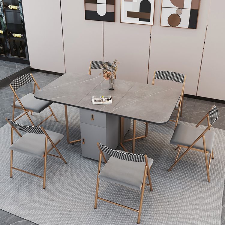 Modern Dining Table Sintered Stone Drop-Leaf Dining Table for Home Use Clearhalo ' dining_table' 'Dining Tables & Seating' 'Dining Tables' 'furn' 'furn_dining_table' 'Furniture' 'furniture_dining_table' 'Kitchen & Dining Furniture' 'kitchen&dining_furn' 'kitchen' 'kitchen_dining_table' 1200x1200_17bb0dba-e6ce-4860-b283-edac96d9bf01