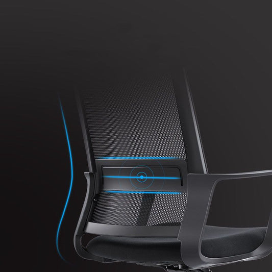 Black Mesh Office Chair Home Rotatable Desk Chair with Wheels Clearhalo 'furn' 'furn_office_chair' 'Furniture' 'Office Chairs' 'Office Furniture' 'office_chair' 1200x1200_17bb2f32-5eef-412f-8d24-3ac5799749d2