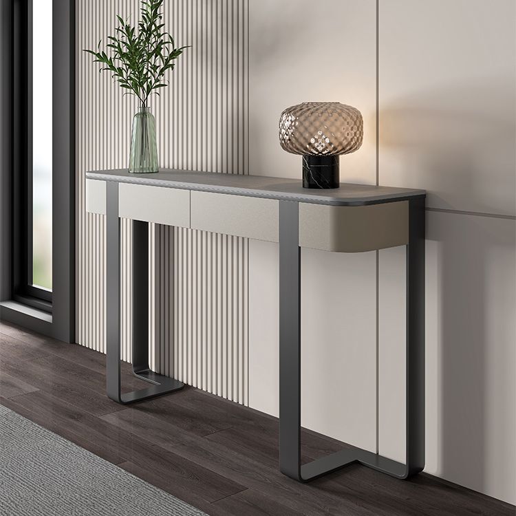 Tavolo da console glam largo 14 pollici tavolo di accento in marmo mela luna