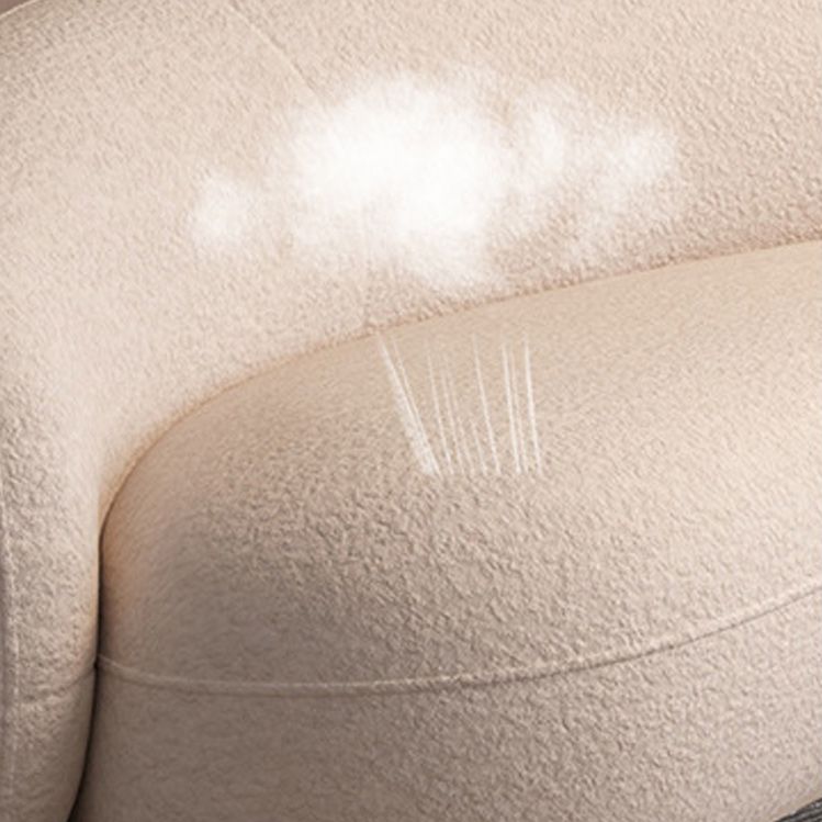 Zeitgenössischer weißer Wolle Hangarm gekrümmtes Sofa für Wohnzimmer