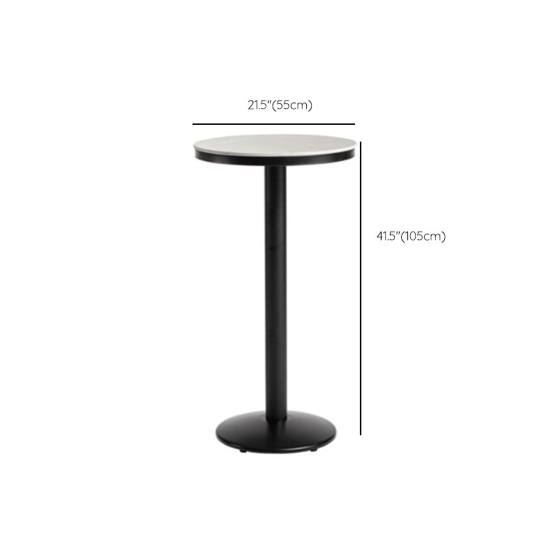 Industrial Round Bar Table Set 1/3 Pieces Stone Counter Table with Upholstered Stools Clearhalo 'Bar Furniture' 'furn' 'furn_home_bar_bar_sets' 'Furniture' 'Home Bars & Bar Sets' 'home_bar_bar_sets' 'Kitchen & Dining Furniture' 1200x1200_17bc143f-7fca-4b36-b841-eda52cd061b8