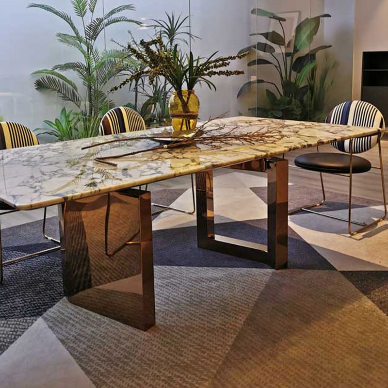 Rectangle Sled Base Dining Room Table Contemporary Dining Table Clearhalo 'Dining Tables & Seating' 'Dining Tables' 'dining_table' 'furn' 'furn_dining_table' 'Furniture' 'Kitchen & Dining Furniture' 1200x1200_17bf8115-9c6c-4d81-aa8e-67ff8f9017b3