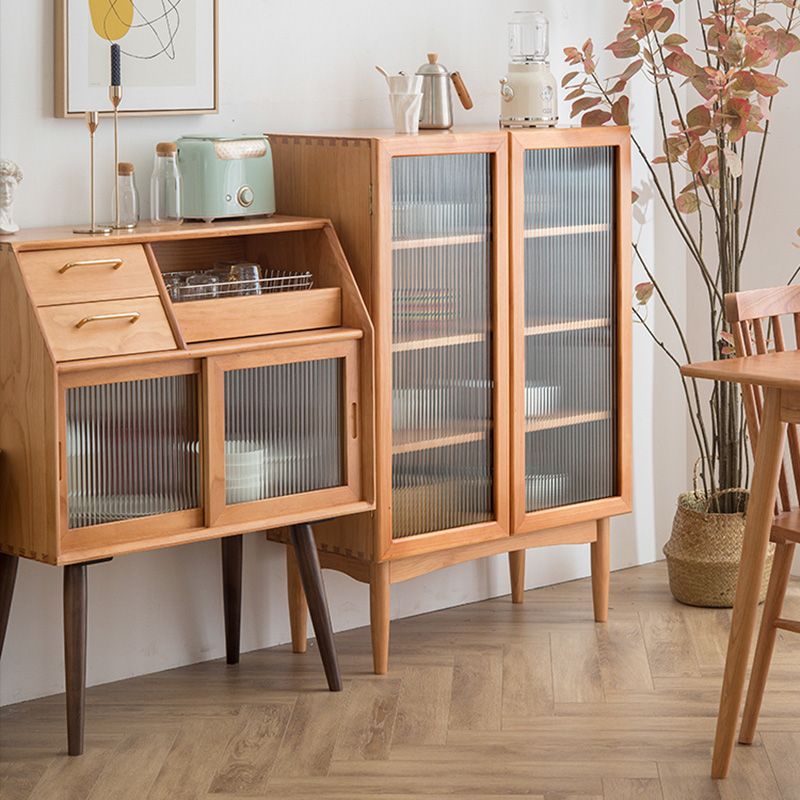 Modern Sliding Doors Sideboard 2 Drawers Sideboard Buffet Table 17" W X 39" H Clearhalo 'buffet_sideboard' 'Buffets & Sideboards' 'furn' 'furn_buffet_sideboard' 'Furniture' 'Kitchen & Dining Furniture' 1200x1200_17c035ff-4aee-4a34-a918-325121a74219