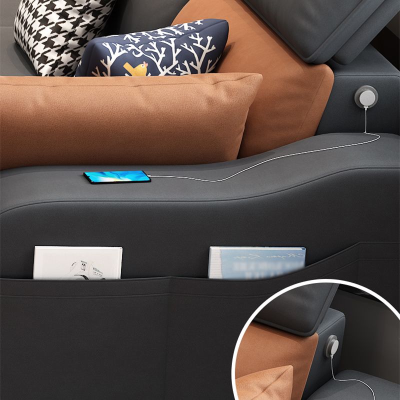 Faux Leather Removable Cushions Sofa and Chaise 35.43"High Sloped Arms Sectional Clearhalo 'furn' 'furn_sectionals' 'Furniture' 'furniture_sectionals' 'kitchen' 'kitchen_sectionals' 'Living Room Furniture' 'Sectionals' 1200x1200_17c057b2-c27e-4233-987b-a68757dc7657