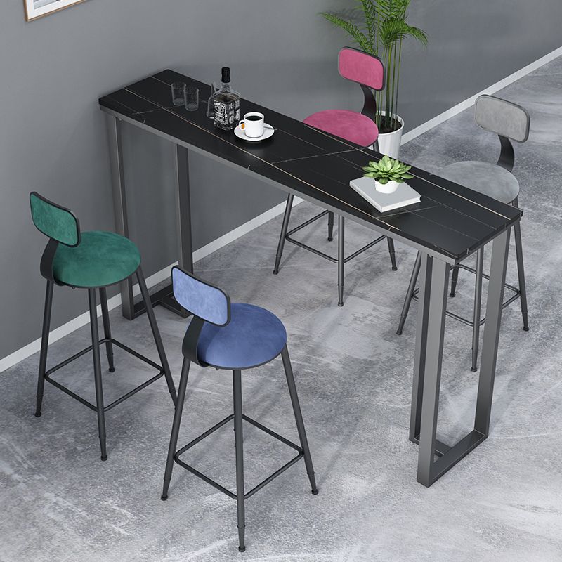 Rectangle Industrial Style Bar Table 42-inch Height Iron Pedestal Bistro Table Clearhalo 'Bar Furniture' 'Bar Tables' 'bar_tables' 'furn' 'furn_bar_tables' 'Furniture' 'furniture_bar_tables' 'Kitchen & Dining Furniture' 1200x1200_17c072a1-9b93-42a1-b604-d81b1caad0c4