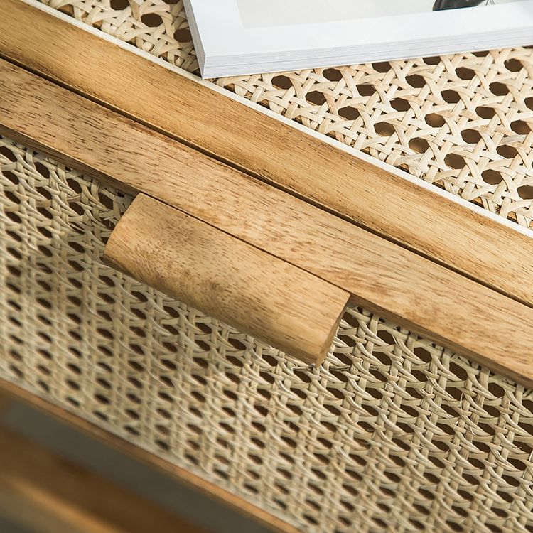 23,62 "Tableau de nuit d'armoire de chevet de rotin avec porte avec porte