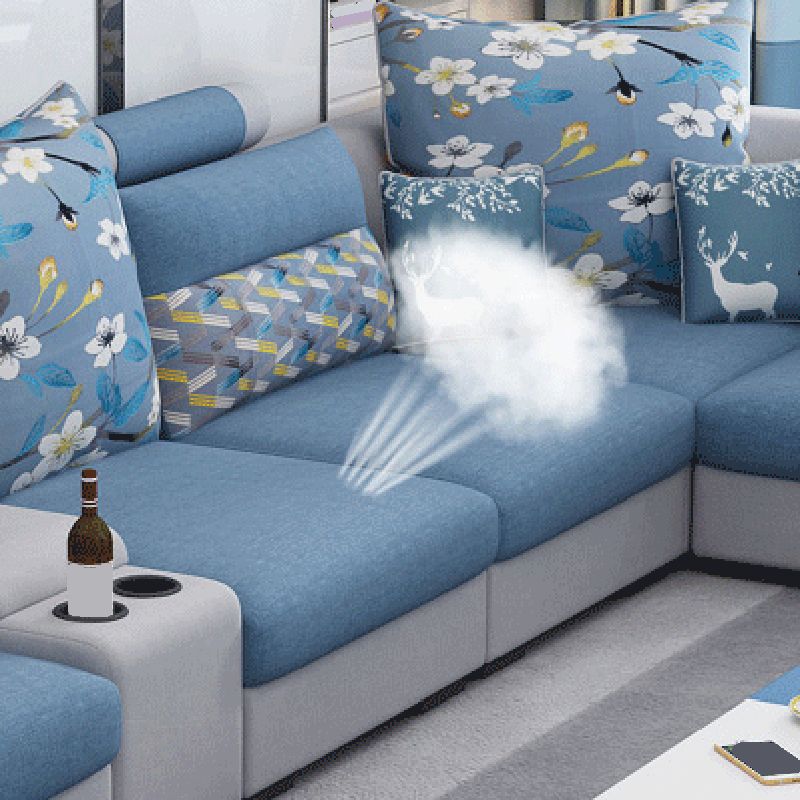 155.12"L X 92.52"W X 36.65"H Cotton Blend Sofa Removable Cushions Sectionals with Storage Clearhalo 'furn' 'furn_sectionals' 'Furniture' 'furniture_sectionals' 'kitchen' 'kitchen_sectionals' 'Living Room Furniture' 'Sectionals' 1200x1200_17c14d17-7fe0-4494-8bdb-229a83d400f4