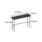 Industrial Black Wood Bar Table with Rectangle Table Top Silver Trestle Table - 42" H Clearhalo 'Bar Furniture' 'Bar Tables' 'bar_tables' 'furn' 'furn_bar_tables' 'Furniture' 'furniture_bar_tables' 'Kitchen & Dining Furniture' 1200x1200_17c2d06d-29b8-4304-bfcd-101d1bd757ab