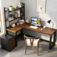 Solid Wood Writing Desk Brown L-Shape Desk with Black Steel Table Leg Clearhalo 'furn' 'furn_office_desk' 'Furniture' 'furniture_office_desk' 'Office Desks' 'Office Furniture' 'office_desk' 1200x1200_17c2f69a-9480-48a6-9d8d-a520ad7c2db2