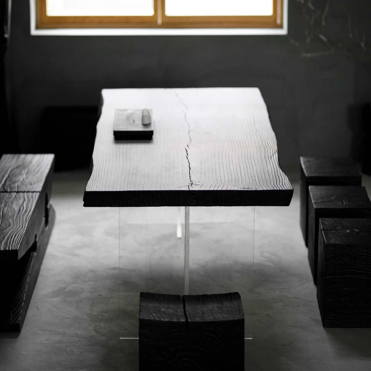 Pine Solid Wood Dining Room Collection Modern Rectangle with Acrylic Double Pedestal Table Clearhalo 'Dining Tables & Seating' 'Dining Tables' 'dining_table' 'furn' 'furn_dining_table' 'Furniture' 'furniture_dining_table' 'Kitchen & Dining Furniture' 'kitchen' 'kitchen_dining_table' 1200x1200_17c332b3-653f-4f2e-9de9-1440ae3f08f8