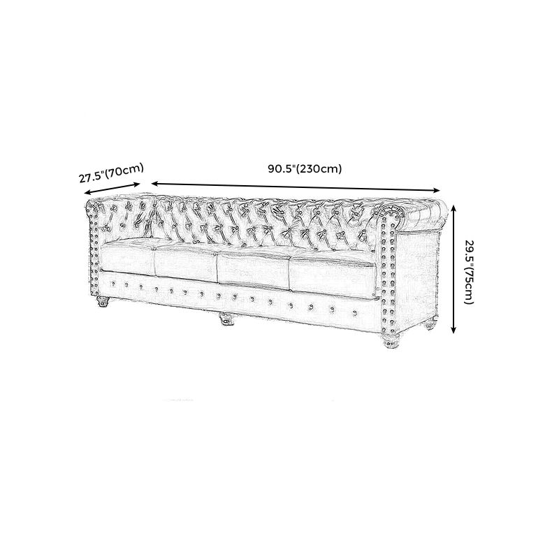 Vintage Leather Chesterfield Sofa 29.53"High Rolled Arm Sofa for Cafe Clearhalo 'furn' 'furn_sofas' 'Furniture' 'furniture_sofas' 'kitchen' 'kitchen_sofas' 'Living Room Furniture' 'Sofa' 'sofas' 1200x1200_17c3dfd8-0dbe-4235-82f3-6477ed6fb45a