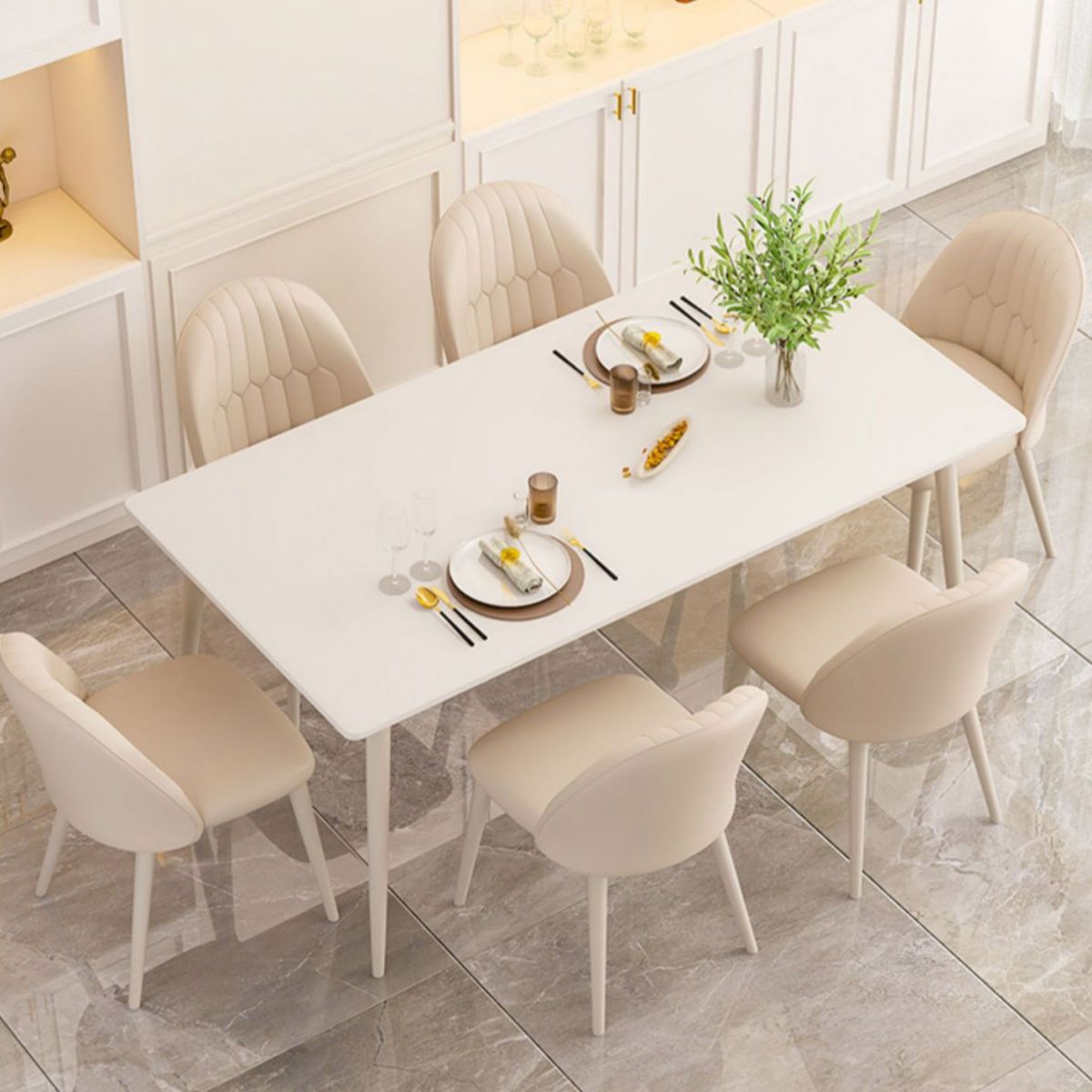Rectangle Dining Table Contemporary 4 Legs Dining Site Table Clearhalo 'Dining Tables & Seating' 'Dining Tables' 'dining_table' 'furn' 'furn_dining_table' 'Furniture' 'Kitchen & Dining Furniture' 1200x1200_17c43abc-ca99-4291-bceb-e0639f0398aa