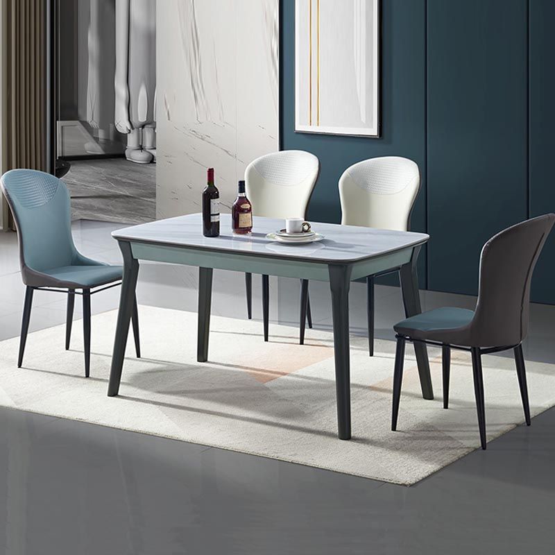 Sillas de comedor de beige y azul