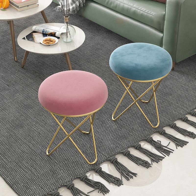 Hermoso Velvet Pouf otomano de color puro Color Round PiseButoman