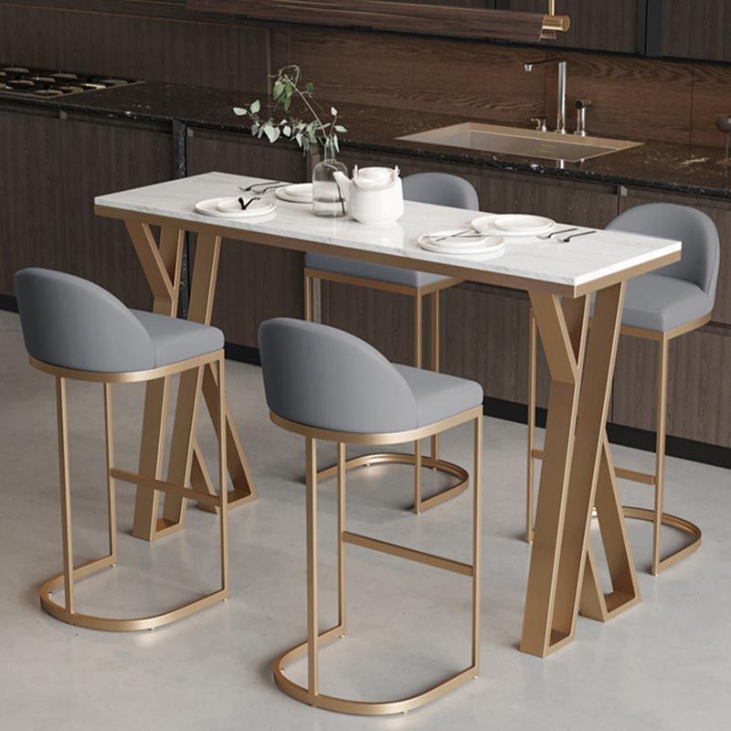 White Rectangle 1/2/3 Pieces Bar Stool and Table Set Indoor Glam Table and Stool Set Clearhalo 'Bar Furniture' 'furn' 'furn_home_bar_bar_sets' 'Furniture' 'Home Bars & Bar Sets' 'home_bar_bar_sets' 'Kitchen & Dining Furniture' 1200x1200_17c627b5-8deb-4444-be9d-a2f872c2a336