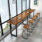 Indoor Rectangle Sled Bistro Accent Dining Table Wood Modern Cocktail Bar Table in Brown Clearhalo 'Bar Furniture' 'Bar Tables' 'bar_tables' 'furn' 'furn_bar_tables' 'Furniture' 'furniture_bar_tables' 'Kitchen & Dining Furniture' 'kitchen&dining_furn' 'kitchen' 1200x1200_17c664f8-5006-48e9-a9c7-bd95f82b2bce